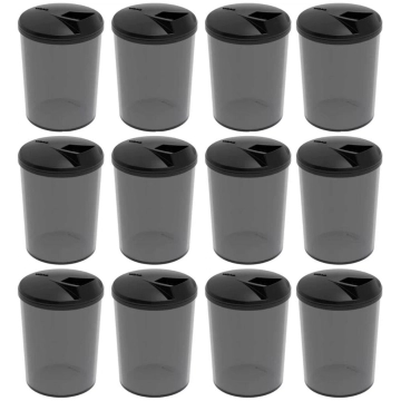 Kit 12 Farinheiras Porta Farofa Temperos Fumê com Tampa 400ml Crippa — Crippa