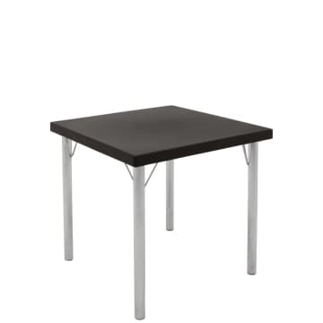 Mesa Geo Tramontina Beta Quadrada Summa Marrom Base Alumínio — Tramontina
