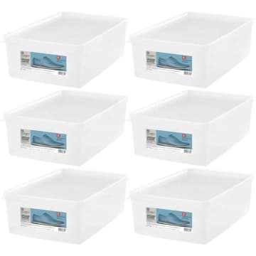Kit 6 Caixas para Sapatos Tampas Ventiláveis Plástico Ordene — Ordene