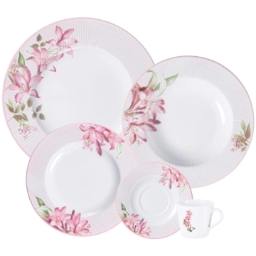 Aparelho de Jantar Tramontina Poème em Porcelana Decorada 20 Peças — Tramontina