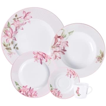 Aparelho de Jantar Tramontina Poème em Porcelana Decorada 20 Peças — Tramontina