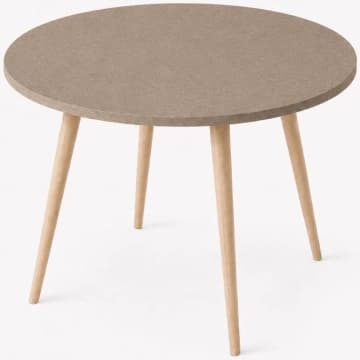 Mesa Jantar Sofia Redonda 80cm Linum 18mm Pés de Madeira Natural Marin — Marin Brasil