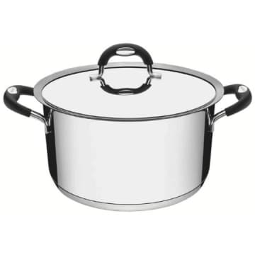 Caçarola Funda Tramontina Duo Silicone em Aço Inox 16 cm 1,8L Fundo Triplo Compatível com Indução — Tramontina