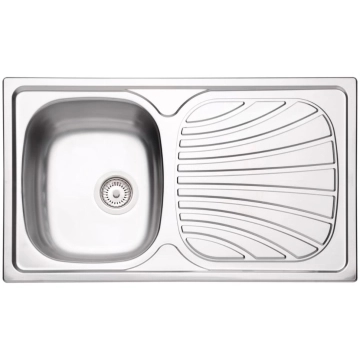 Cuba de Sobrepor Tramontina Alpha 34 R em Aço Inox Pré Polido 86 x 50 cm Perfecta com Válvula — Tramontina