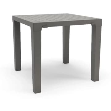 Mesa Niala Quadrada Cinza Basalto 80cm em Polipropileno Plaxmetal — Plaxmetal