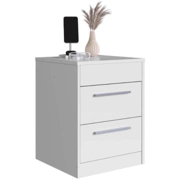 Mesa de Cabeceira Branca com Compartimento Oculto 2 Gavetas MDP Lock Art In Móveis — Art In Móveis
