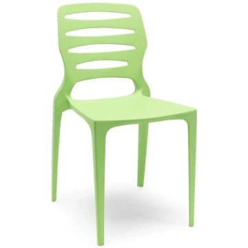 Cadeira Ville Verde Claro Empilhável em Polipropileno Plaxmetal — Plaxmetal