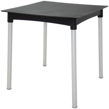 Mesa Tramontina Laura Rattan 70 cm em Polipropileno Preto com Pernas de Alumínio Anodizado — Tramontina
