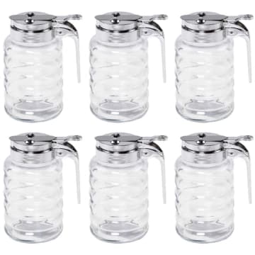 Kit 6 Meleiras de Vidro 6x12cm com Dosador 280ml Lyor Pote M — Lyor