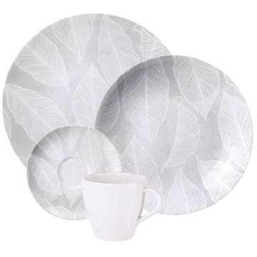 Aparelho de Jantar Porcelana Decorada Arbo Tramontina 4 Pessoas Prato Raso Fundo Xícaras e Pires — Tramontina