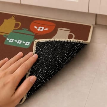 Kit Tapete para Cozinha 2 Peças Passadeira Antiderrapante Emborrachada Carpete Chá Vintage — Casa Scarpa