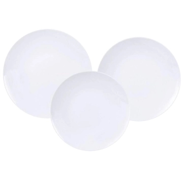Aparelho de Jantar 12 Peças Tramontina Leonora Porcelana Branca Leve Cupê Mesa Posta Almoço Sobremesa — Tramontina