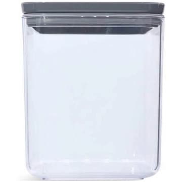 Porta Mantimentos Hermético Pequeno Cristal 1L Pote para Alimentos Quadrado Transparente — Plasvale