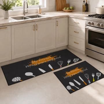 Kit Tapete para Cozinha 2 Peças Passadeira Antiderrapante Emborrachada Carpete Cozinha Pop — Casa Scarpa