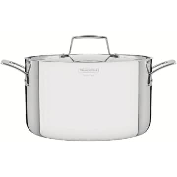 Caçarola Funda Tramontina Grano em Aço Inox 20cm 3,8L Indução — Tramontina