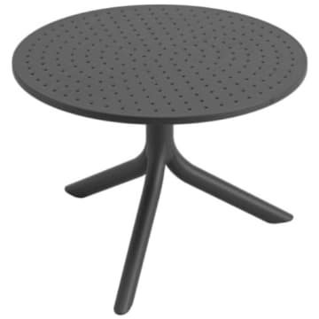 Mesa Redonda de Apoio Livy Aurah 60x43cm Preta Polipropileno Plaxmetal — Plaxmetal