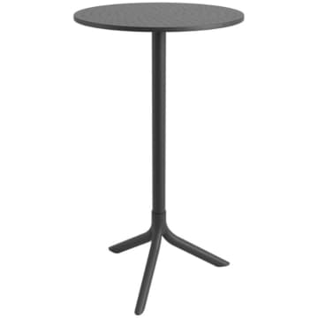 Mesa Bistrô Alta Redonda Livy Aurah 60x105cm Preto Polipropileno Plaxmetal — Plaxmetal