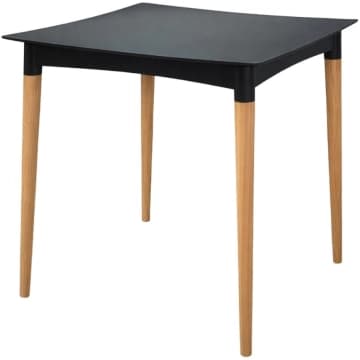 Mesa Diana Preta Tramontina 70cm em Polipropileno com Pernas de Madeira Natural — Tramontina