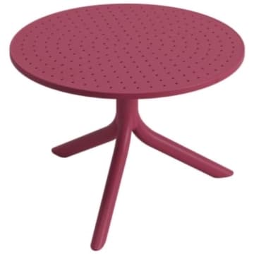 Mesa Redonda de Apoio Livy Aurah 60x43cm Marsala Polipropileno Plaxmetal — Plaxmetal