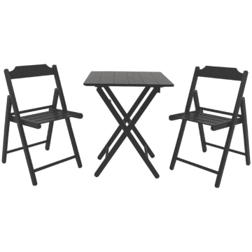 Conjunto de Mesa e Cadeiras Dobráveis Tramontina Beer em Madeira Teca Castanho Escuro 3 Peças — Tramontina