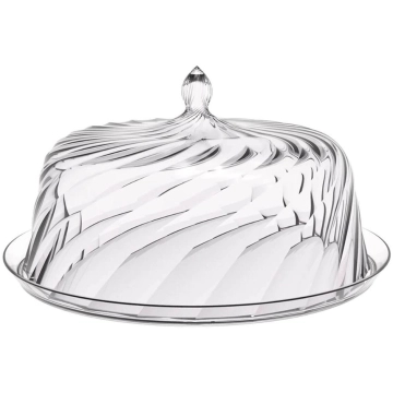 Porta Bolo Torta 25cm Transparente Glassy com Cúpula Crippa Boleira Doces Petiscos — Crippa