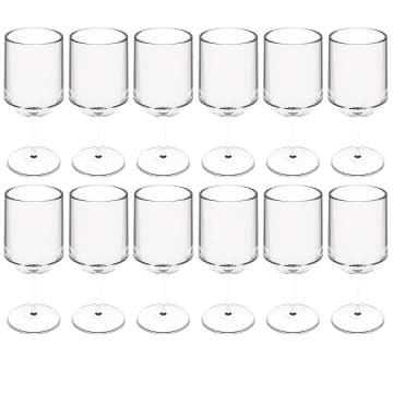 12 Taças para Vinho Água Drinks 250ml Crippa Plástico Resistente Transparente — Crippa