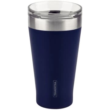 Copo Térmico Tramontina Exata em Aço Inox Azul com Tampa 550 ml — Tramontina