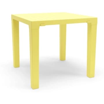 Mesa Niala Quadrada Amarelo Primavera 80cm em Polipropileno Plaxmetal — Plaxmetal