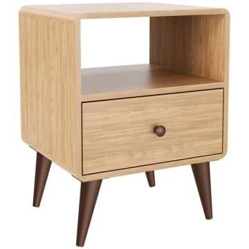 Mesa De Cabeceira Com 1 Gaveta Curve Mb1124 Mel — Movelbento