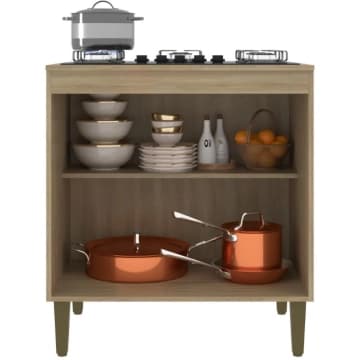 Balcão Cooktop Iara 5 Bocas Dourado J Carvalho — J Carvalho