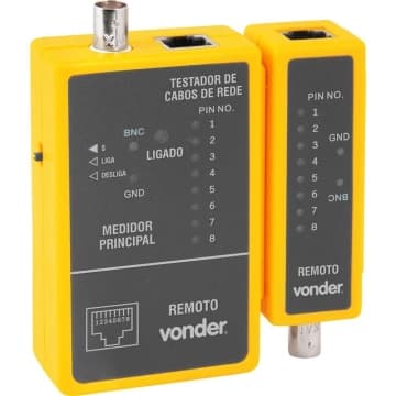Testador de cabos de rede RJ45 e cabos coaxiais VONDER — Vonder