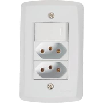 Conjunto 4x2 com 1 Interruptor Simples 10 A 250 V e 2 — Tramontina