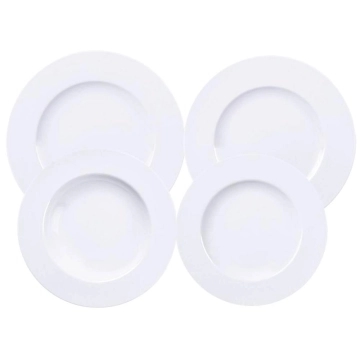 Aparelho de Jantar 24 Peças Tramontina Maria Augusta Porcelana Branca Mesa Posta — Tramontina