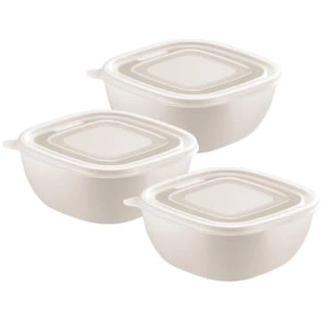 Jogo de Potes Tramontina MixColor Polipropileno Bege 600 ml 3 Peças — Tramontina