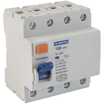 Interruptor TDR-63 4P 63 A 30 mA 6 KA Tramontina — Tramontina