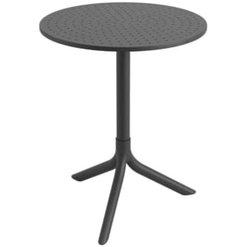 Mesa Redonda Livy Aurah 60x74,5cm Preto em Polipropileno Plaxmetal — Plaxmetal