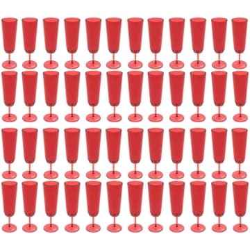 Jogo 48 Taças Champanhe Espumante Buffet Plástico Vermelho Translúcido Crippa — Crippa