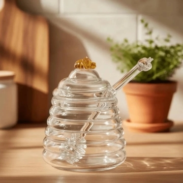 Meleira Porta Mel Little Bee Lyor de Cristal Ecológico 140ml — Lyor