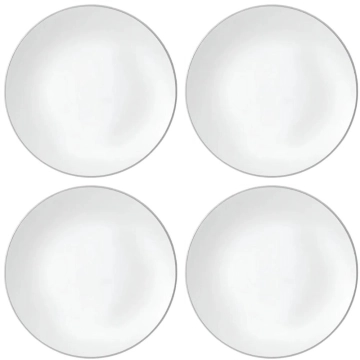 Jogo 4 Pratos Rasos de Jantar 27cm Porcelana Branca Legacy S — L Hermitage