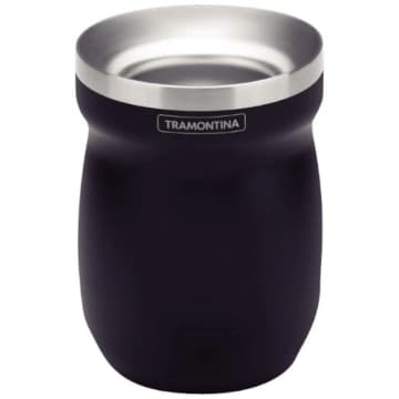 Cuia Térmica Tramontina em Aço Inox Preto 240 ml — Tramontina