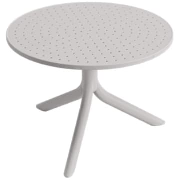 Mesa Redonda de Apoio Livy Aurah 60x43cm Cinza Polipropileno Plaxmetal — Plaxmetal