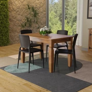 Conjunto Mesa Madeira Maciça Marin Brasil 4 Cadeiras Sofia Fechada Preta Tramontina — Tramontina