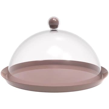 Porta Bolo Torta 30cm Bubble com Cúpula Amêndoa Crippa Boleira Doces Petiscos — Crippa