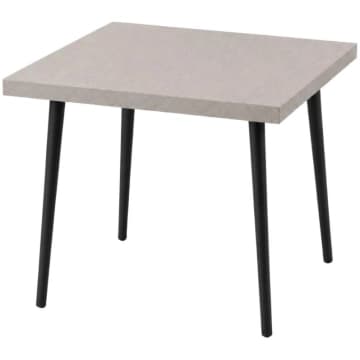 Mesa Jantar Quadrada Safira 70cm MDF Camurça Pés Pretos — Marin Brasil