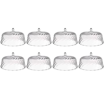 8 Cúpulas de Plástico 25cm Transparente para Bolos Tortas Doces Pratos Glassy Crippa — Crippa