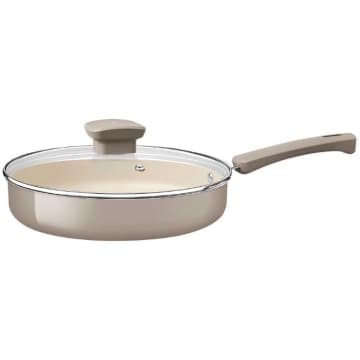 Frigideira Reta Tramontina Veronese Alumínio e Cerâmica Bege com Tampa 22cm 1,7 L — Tramontina