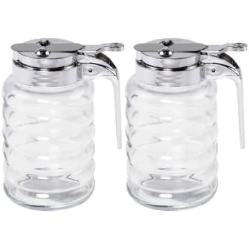 Kit 2 Meleiras de Vidro 280ml com Dosador Potes para Mel Lyo — Lyor