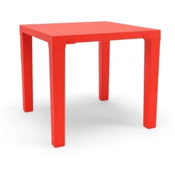 Mesa Niala Quadrada Vermelha 80cm em Polipropileno Plaxmetal — Plaxmetal