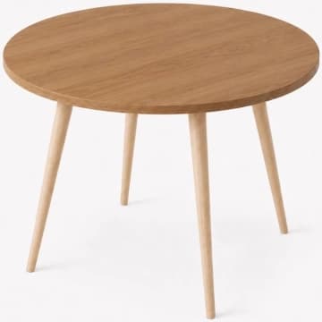 Mesa Jantar Sofia Redonda 80cm Serrano 18mm Pés de Madeira Natural Marin — Marin Brasil