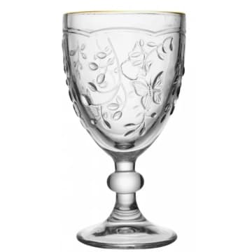 Taça 320ml Cristal Fio Ouro New Butterfly Lyor Transparente Grande Suco Água Vinho Servir — Lyor